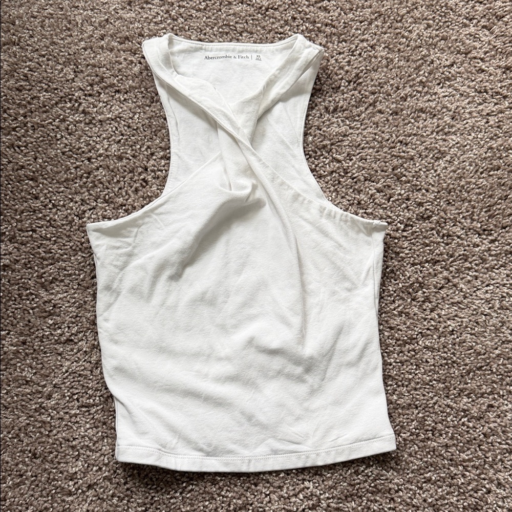 Abercrombie & Fitch Twist Front White Tank Top
